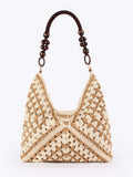 Altitude — Sac hobo crochet granny squares, anse perles bois