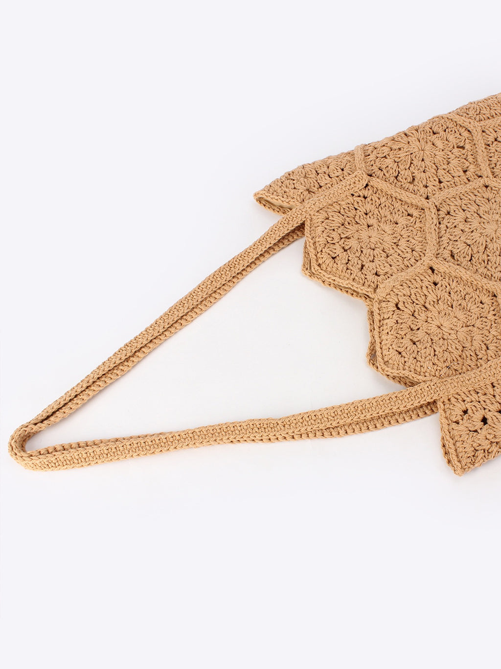 Nomade Bord — Grand cabas crochet, motif granny squares hexagones