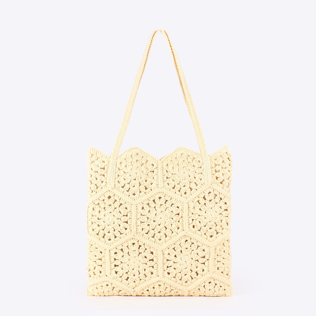 Nomade Bord — Grand cabas crochet, motif granny squares hexagones