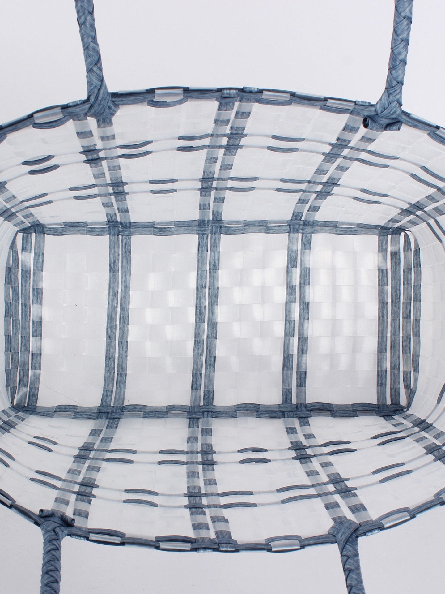 Ciel Étoilé — Petit panier transparent à carreaux bleus