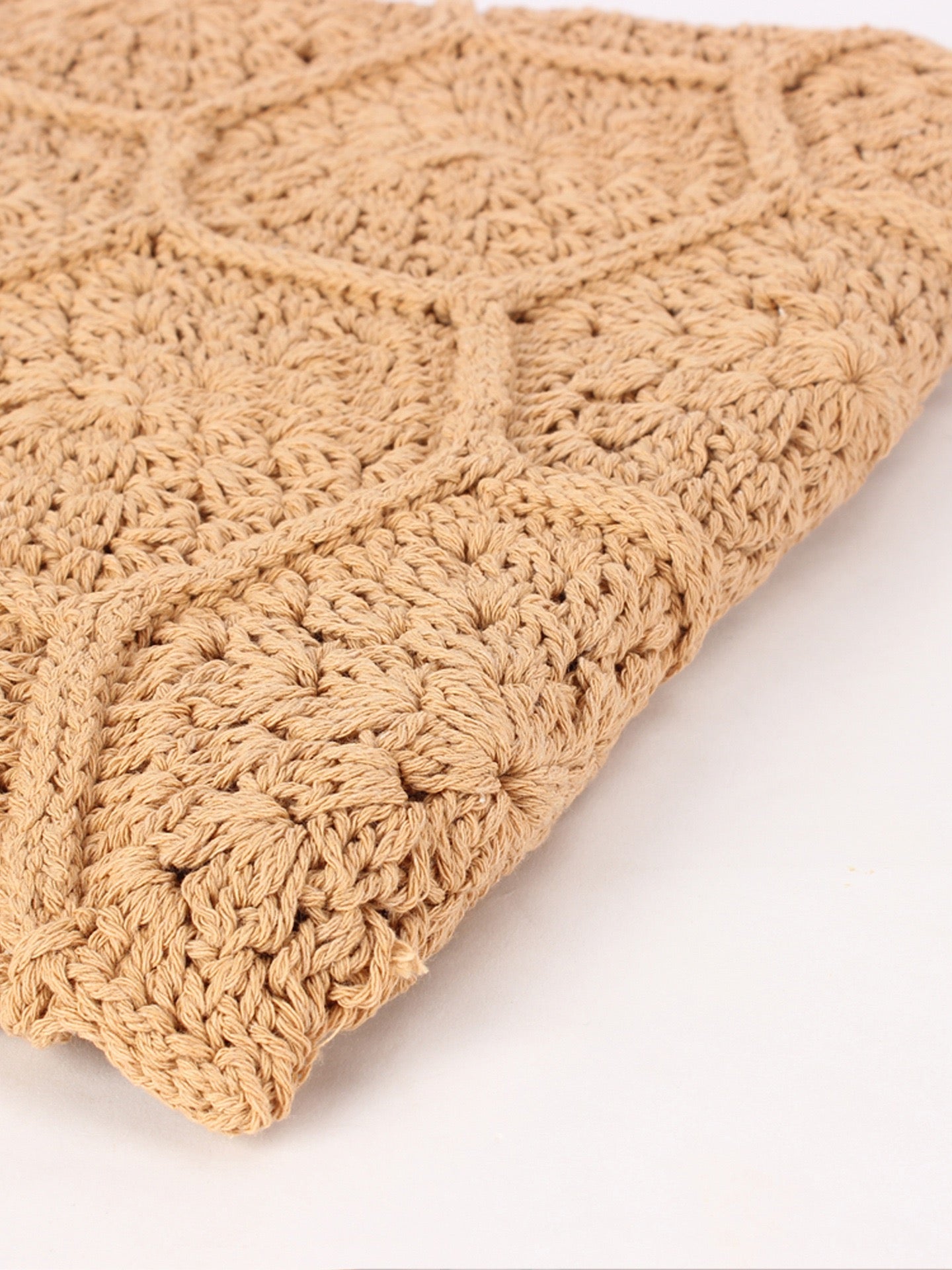 Nomade Bord — Grand cabas crochet, motif granny squares hexagones