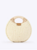 Lilas — Sac rond cocon au crochet ivoire, anse ovale