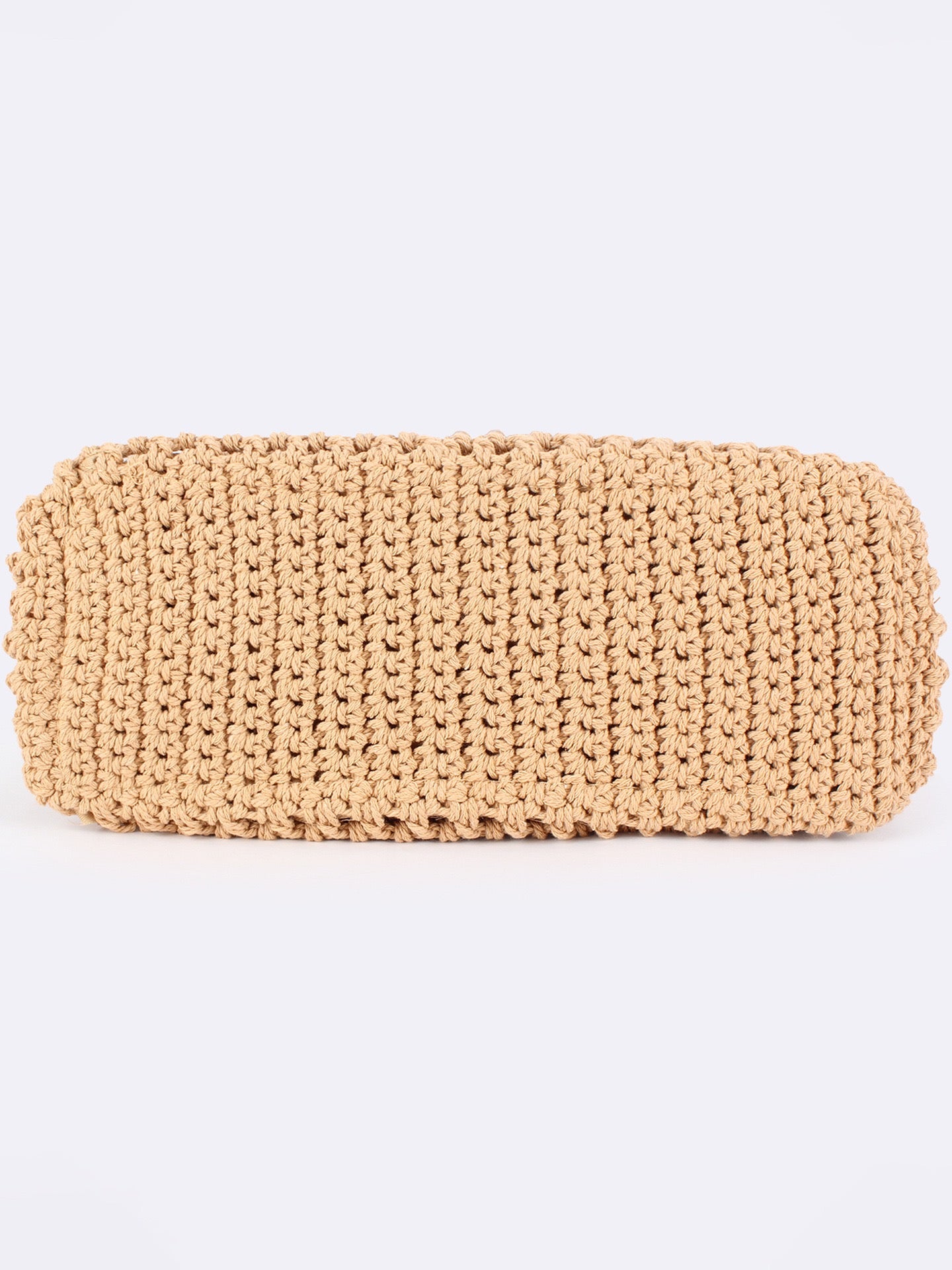 Velours Doré — Sac bandoulière crochet ajouré camel, anse cuir réglable