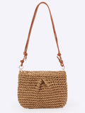 Sable Fin — Mini sac bandoulière crochet camel, lanière cuir