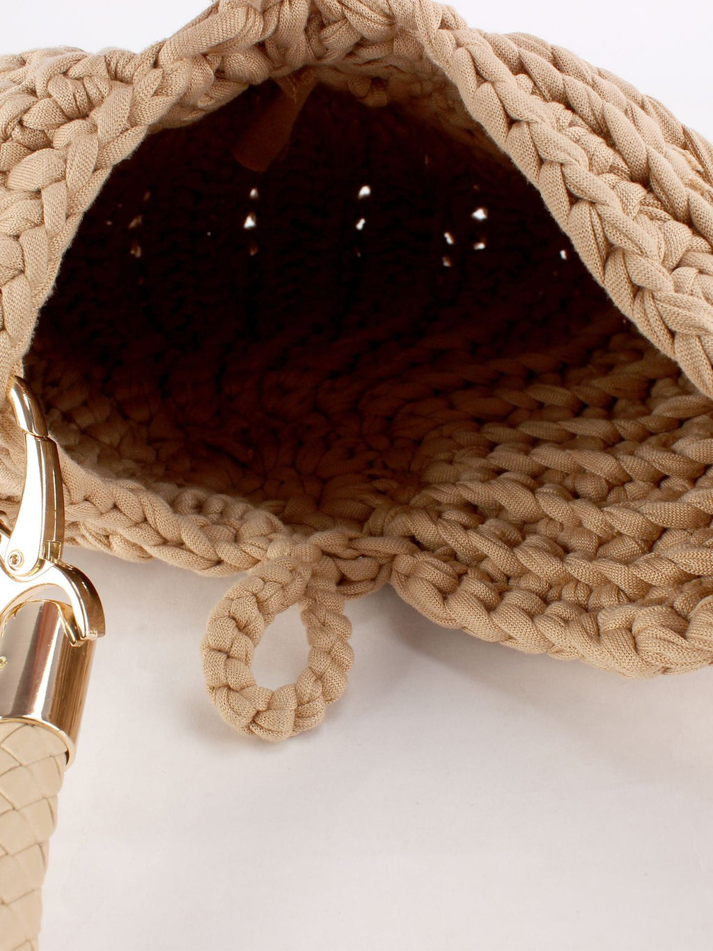 Nordique — Sac coquillage crochet chunky, anse perles & top-handle