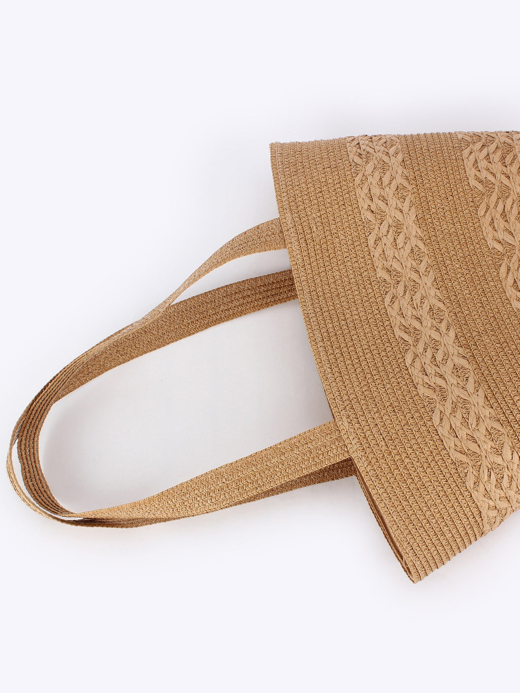 Flocon — Grand panier paille tressée à motif chevrons