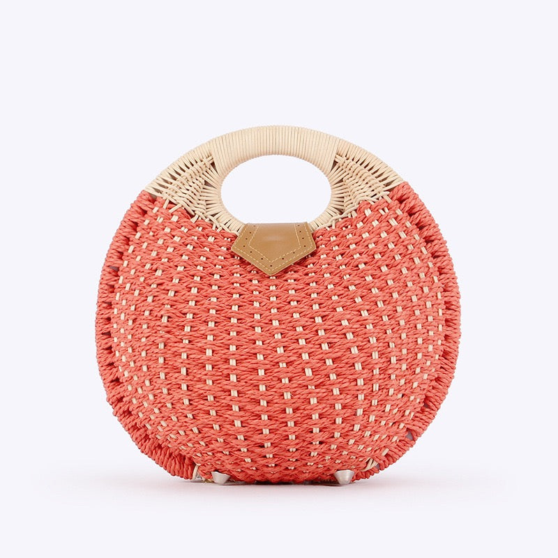 Lilas — Sac rond cocon au crochet ivoire, anse ovale
