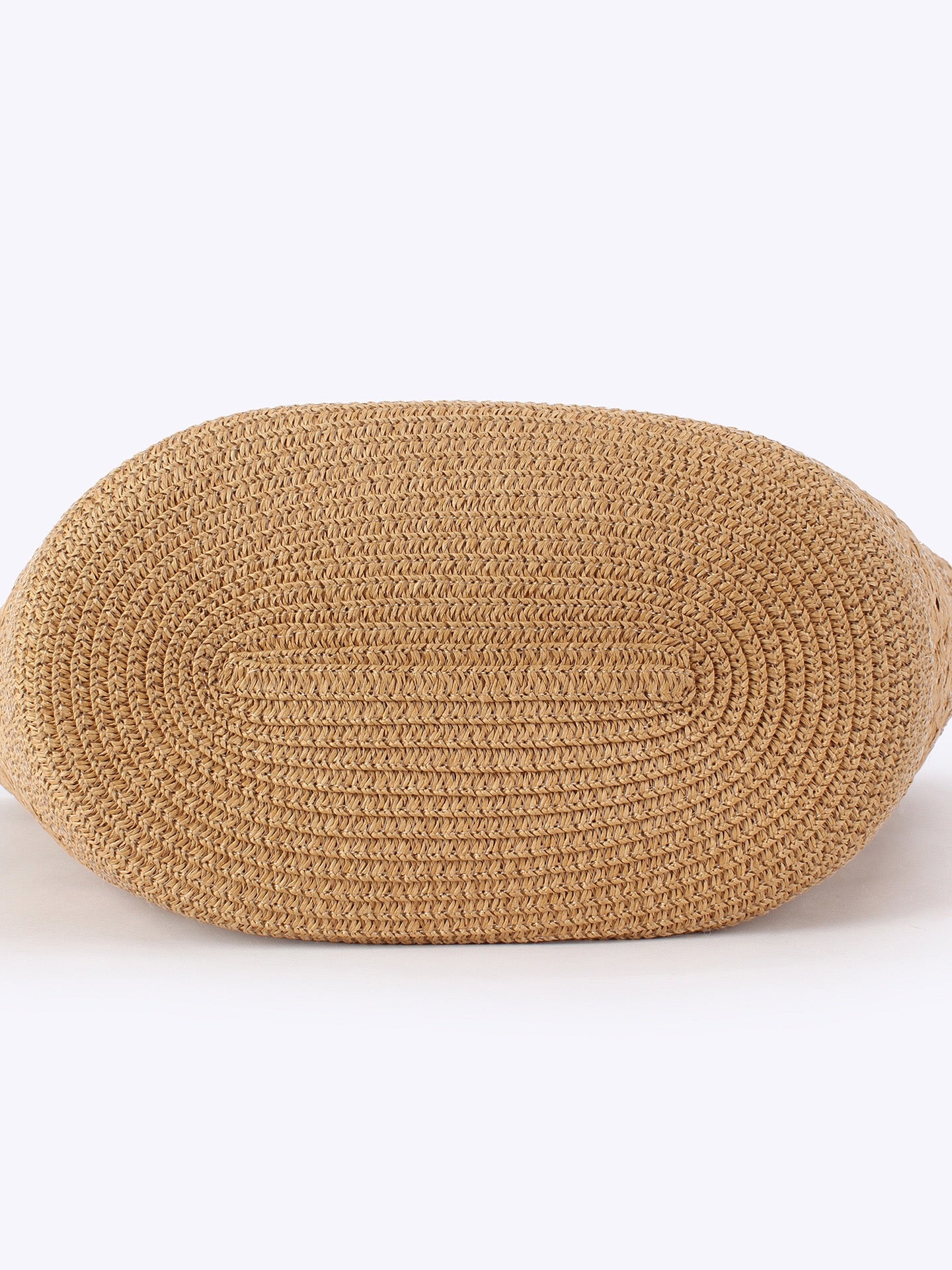 Flocon — Grand panier paille tressée à motif chevrons