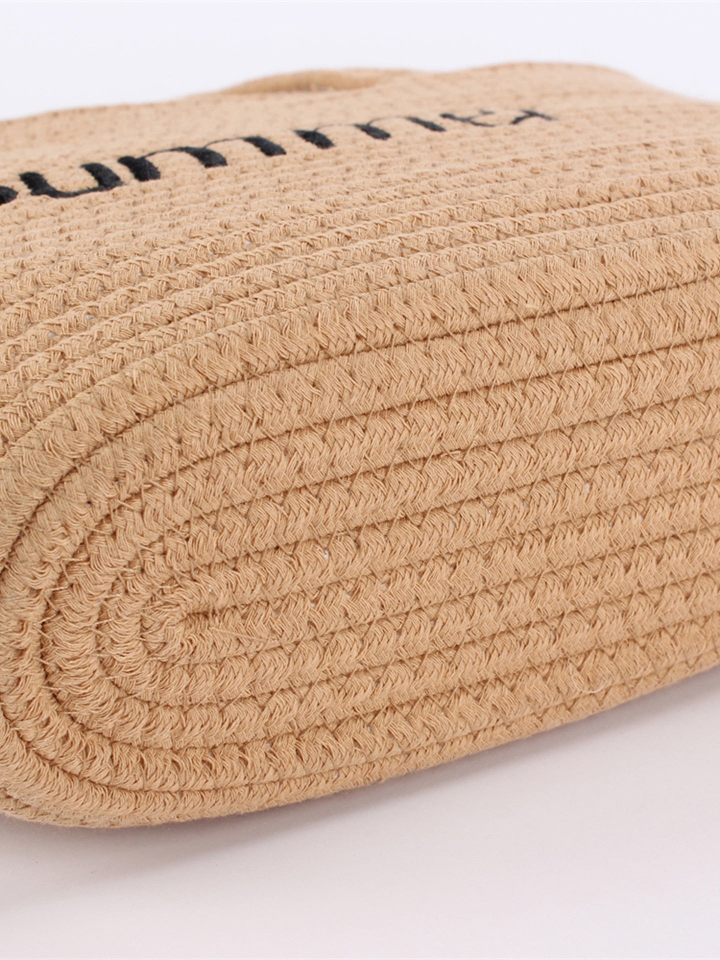 Maquis — Tote corde brodé « Summer », ruban dentelle