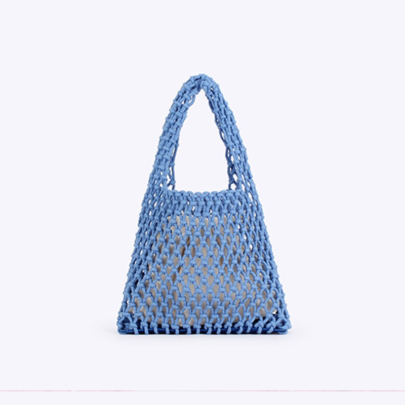 Capri — Mini sac filet macramé fuchsia