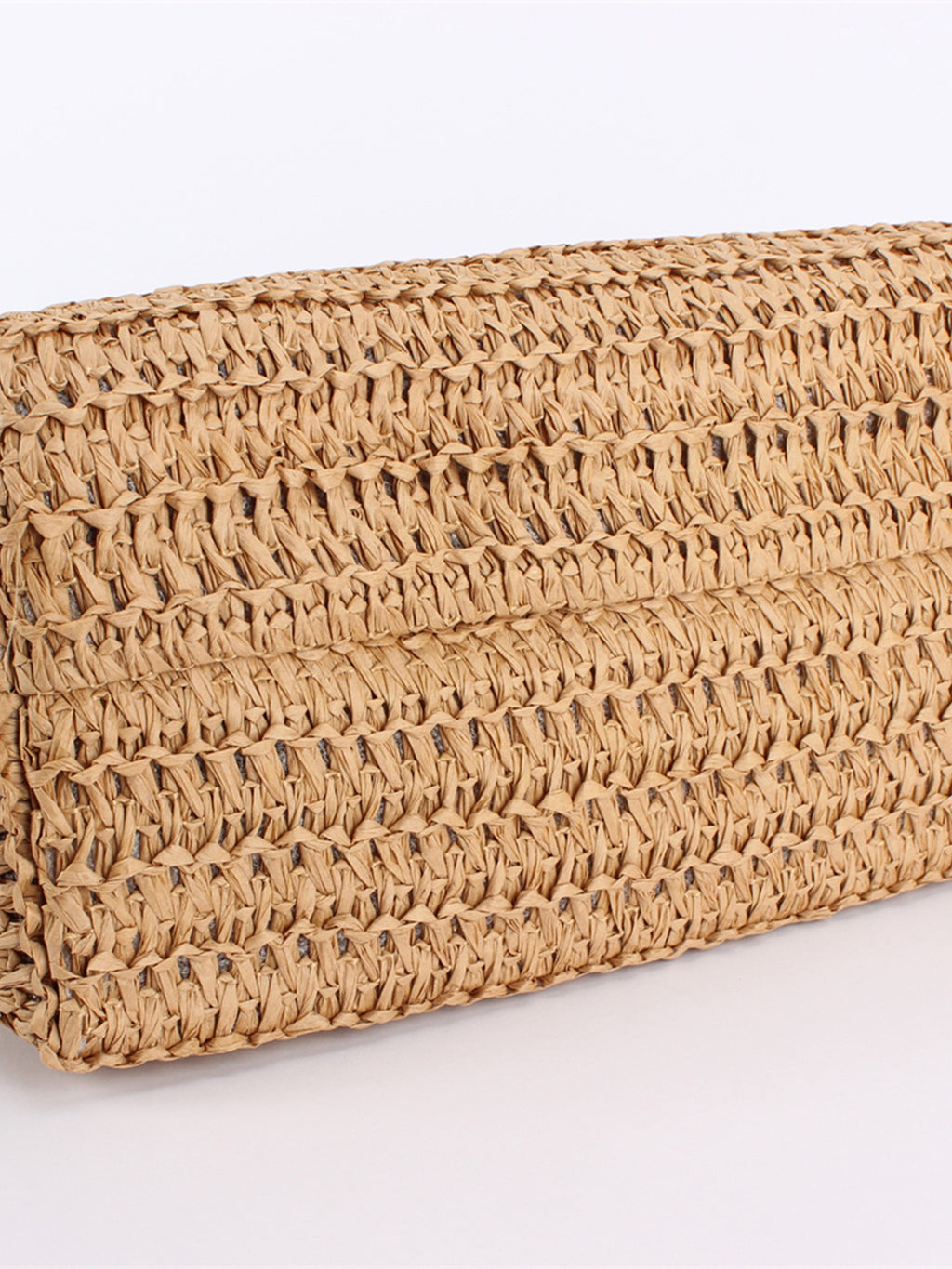 Solstice — Grand cabas au crochet, anses cuir longues