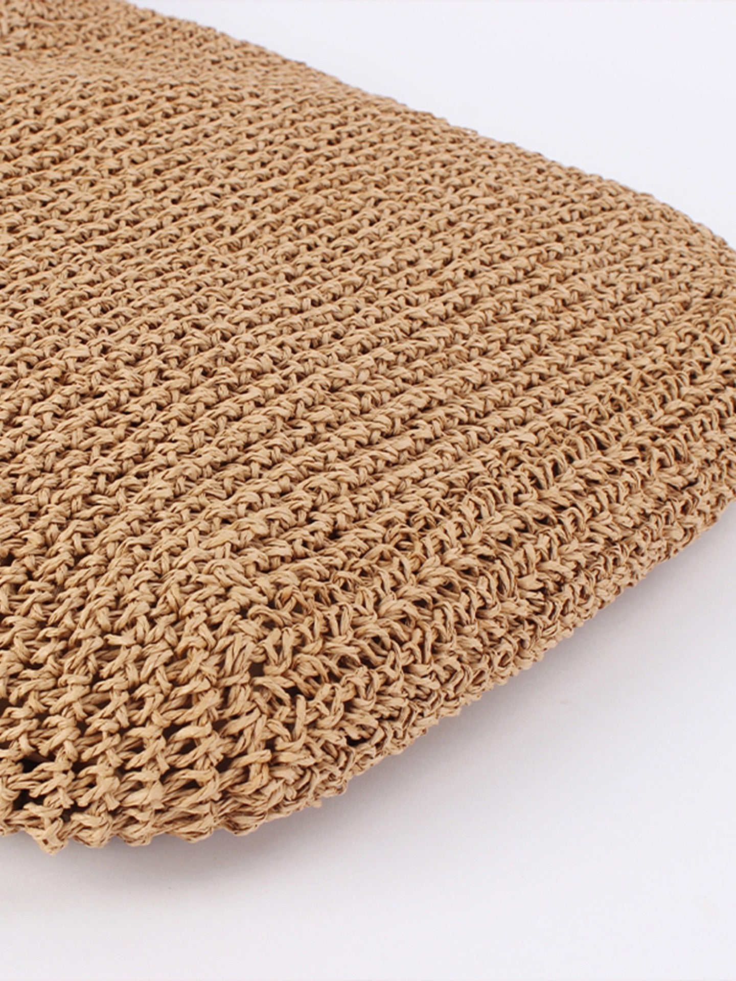 Natura — Sac hobo au crochet camel, doublure tissu