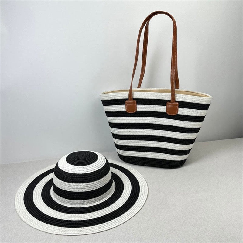 Fiesta Duo — Cabas & capeline rayés multicolores