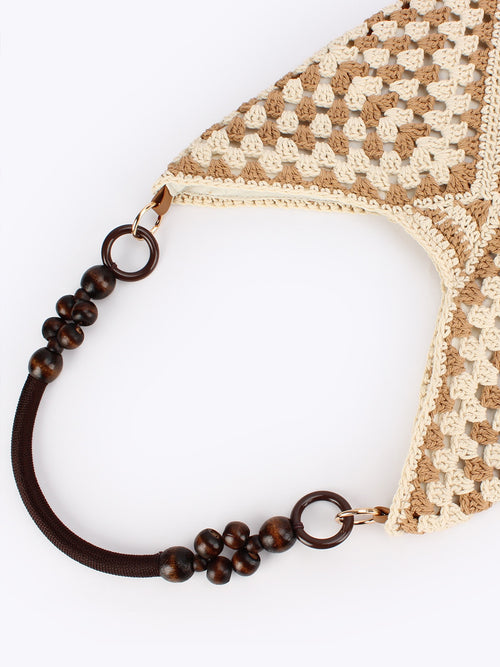 Altitude — Sac hobo crochet granny squares, anse perles bois