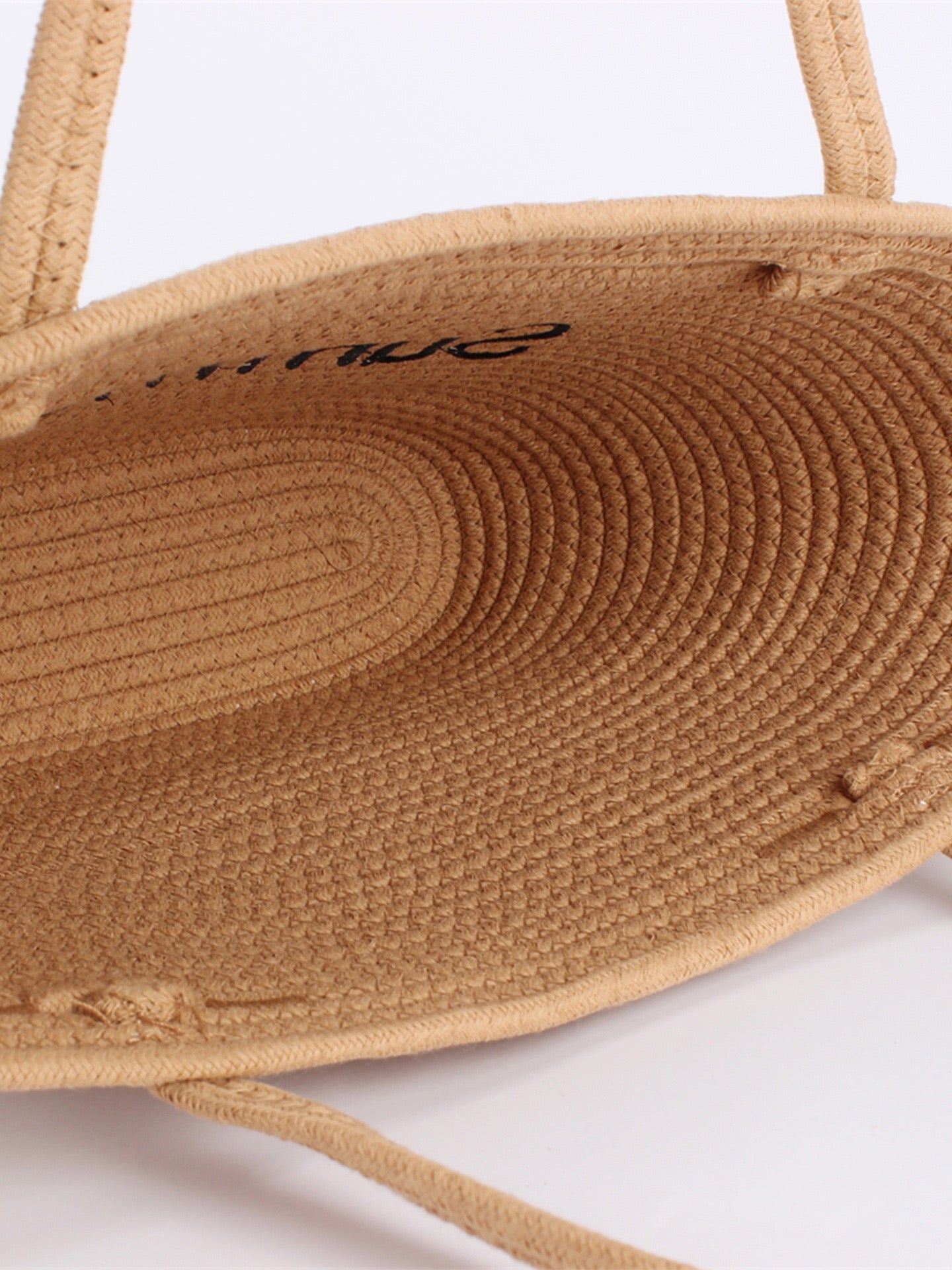 Maquis — Tote corde brodé « Summer », ruban dentelle