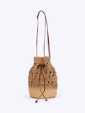 Rivage — Sac seau au crochet, anse cuir réglable
