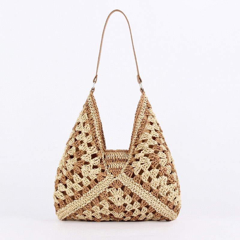 Aurore — Sac hobo au crochet à motif granny squares