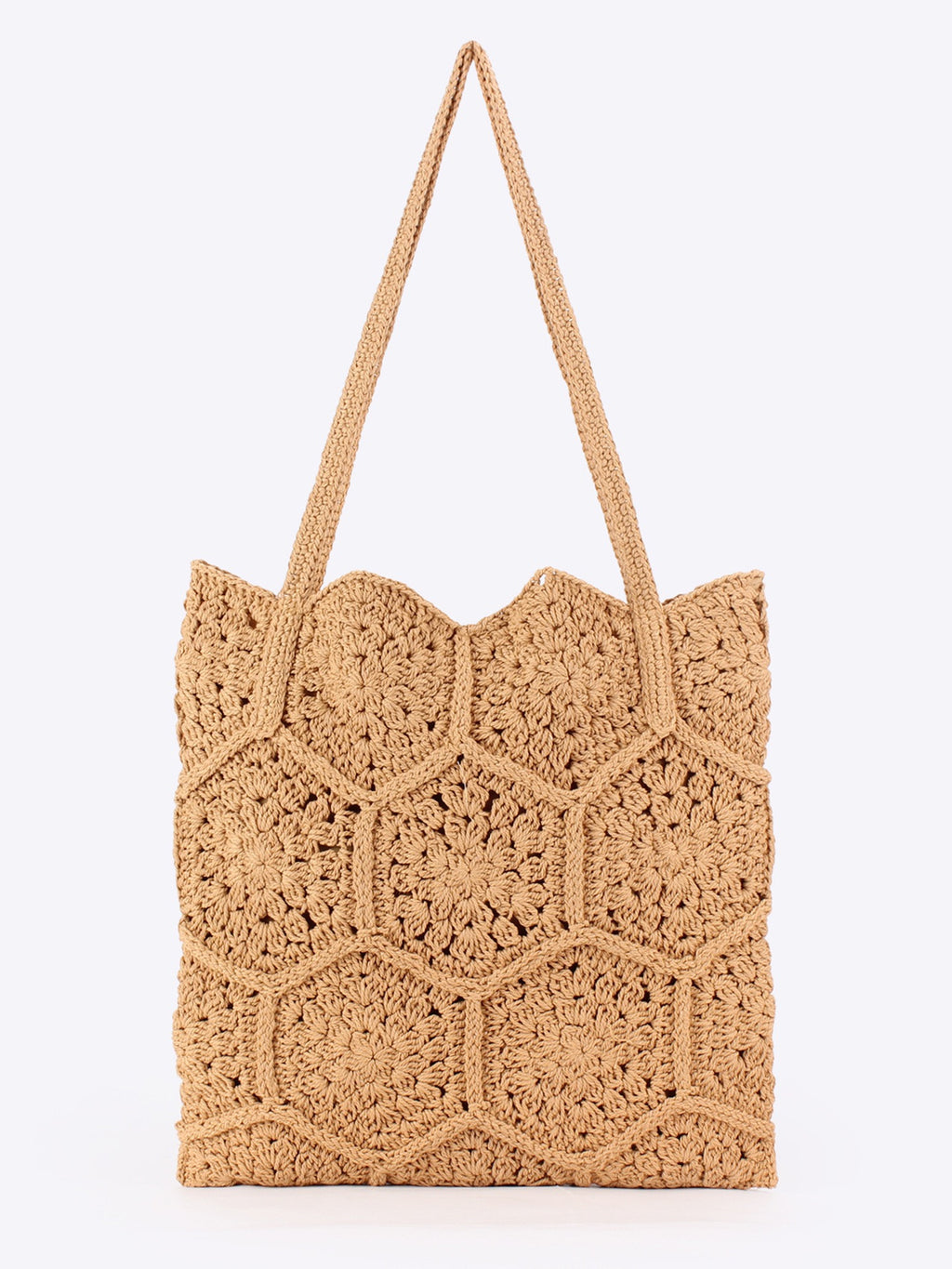 Nomade Bord — Grand cabas crochet, motif granny squares hexagones