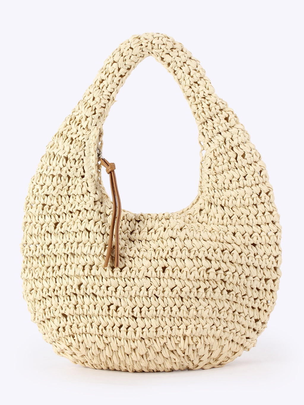 Médina — Mini hobo au crochet ivoire, doublure tissu