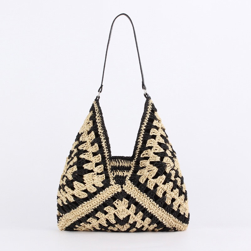 Aurore — Sac hobo au crochet à motif granny squares