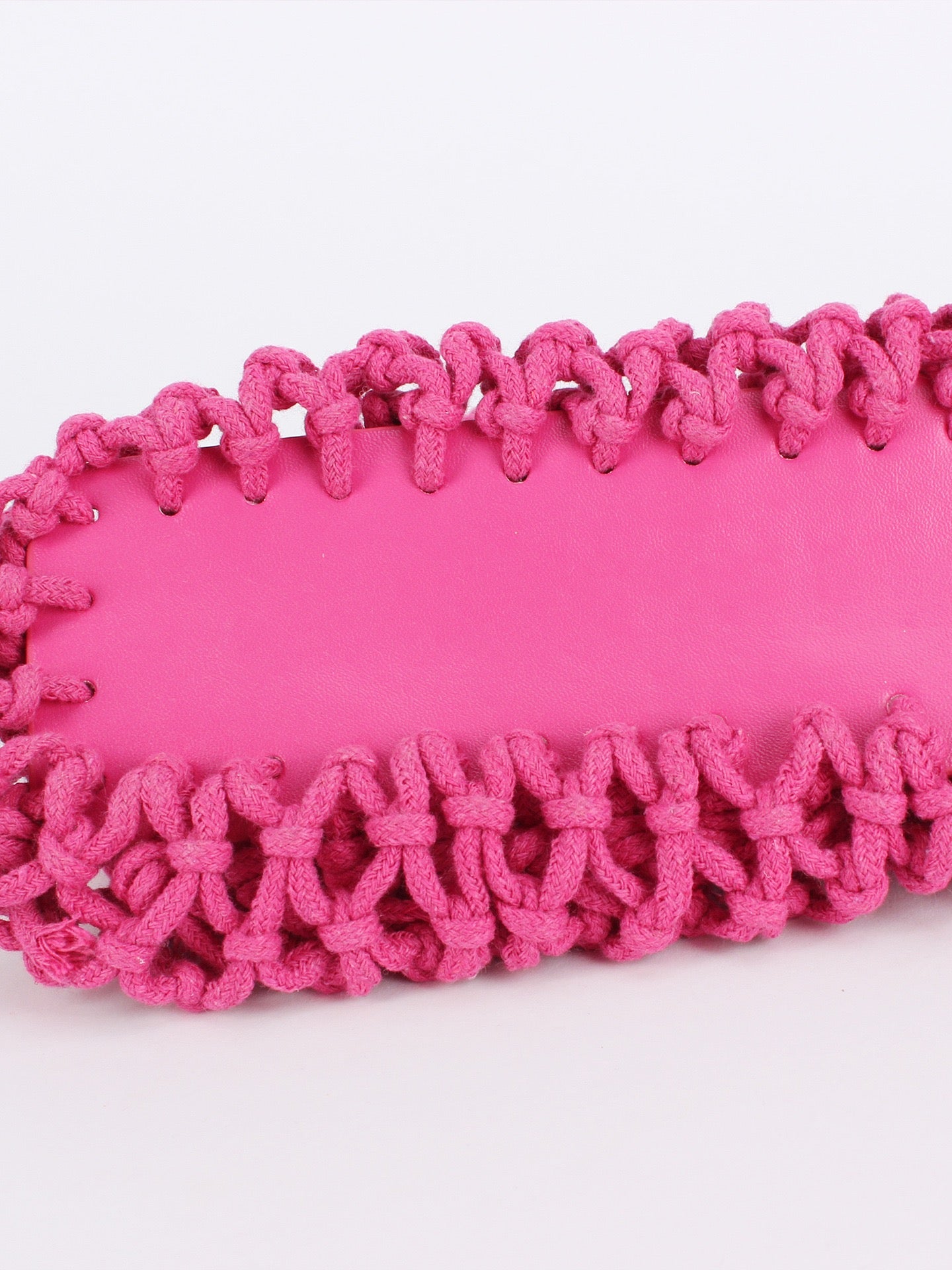Capri — Mini sac filet macramé fuchsia