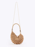 Nordique — Sac coquillage crochet chunky, anse perles & top-handle