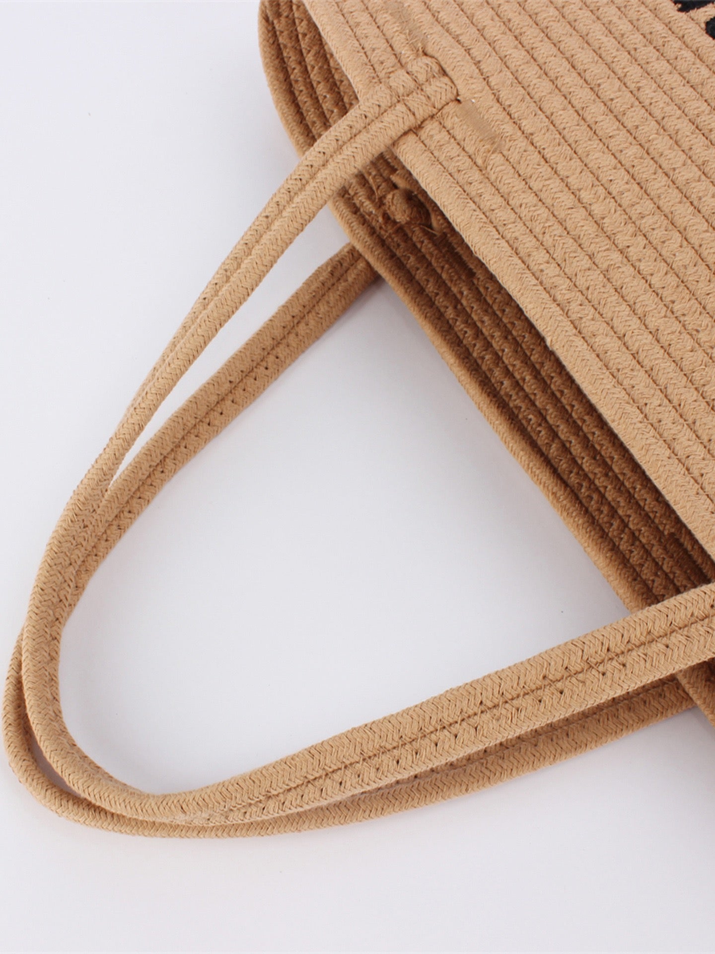 Maquis — Tote corde brodé « Summer », ruban dentelle